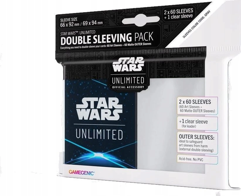 Gamegenic Gamegenic: Star Wars Unlimited – Dvigubas rankovių paketas – Space Mėlyna