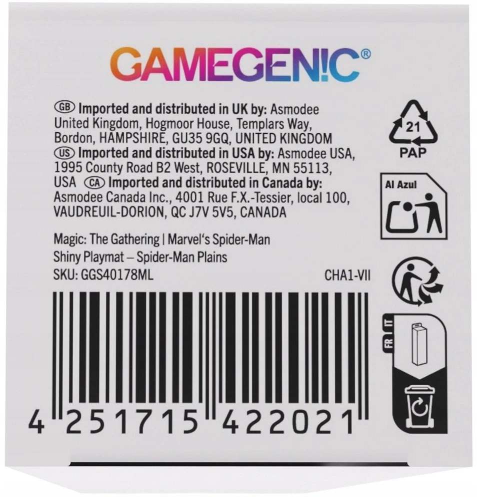 Gamegenic Gamegenic: Magic the Gathering - Marvel's Spider-Man - Shiny Playmat - Plains