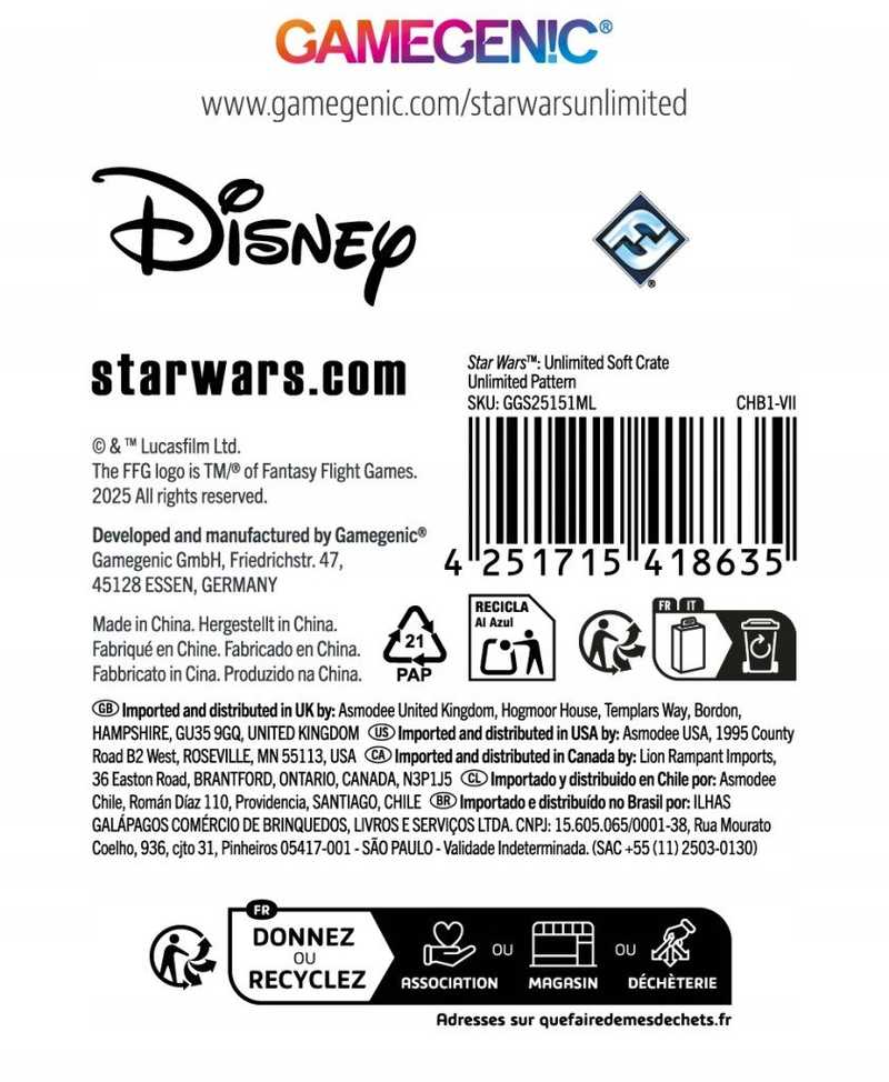 Gamegenic : Star Wars Unlimited kortų žaidimas – minkšta dėžė – Unlimited raštas