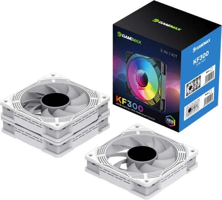 Gamemax Case Fan | KF300 WH | Baltas