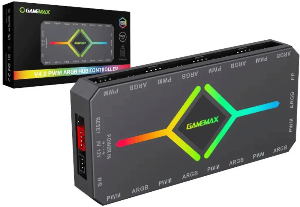 „Gamemax“ | V4.0 ARGB PWM ŠAKOTUVAS BK | Žaidimų korpuso šakotuvas
