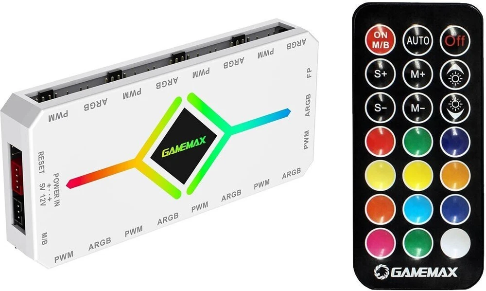 „Gamemax“ | V4.0 ARGB PWM HUB WT | Žaidimų korpuso šakotuvas