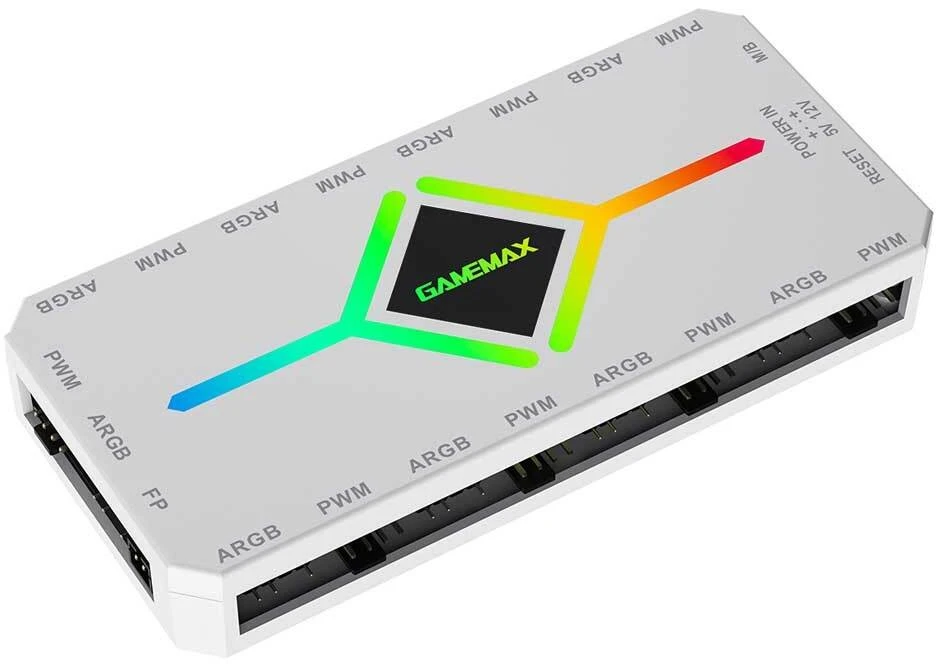 „Gamemax“ | V4.0 ARGB PWM HUB WT | Žaidimų korpuso šakotuvas