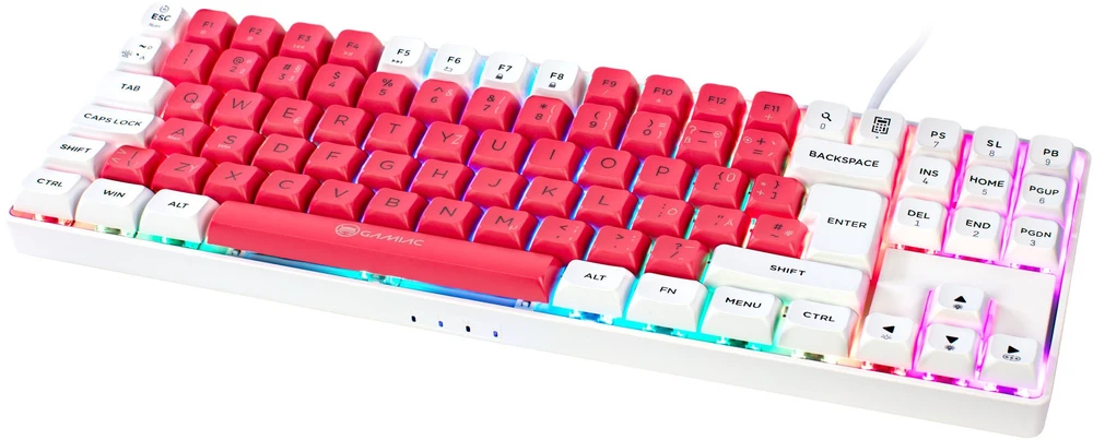 GAMIAC TKL90G Klaviatūra žaidimams, Kailh Raudona - baltas/red