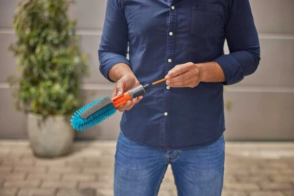 Gardena "Cleansystem" dviračio plovimo rinkinys su dviračio šepečiu, žarna ir plovimo šampūno lazdelėmis