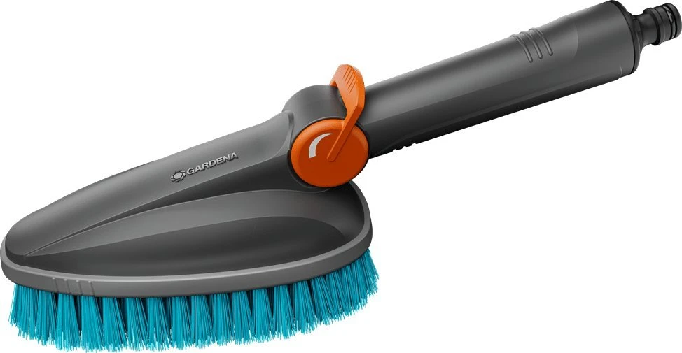 Gardena "Cleansystem" rankinis hard šepetys "Hard" M, su vandens jungtimi, skirtas mažesniems paviršiams