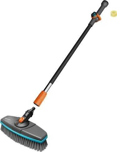 GARDENA Cleansystem plovimo rinkinys kietas su rankena M, plovimo šepetys (pilkas/turkis, darbinis plotis 27cm)