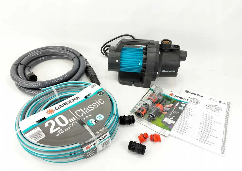 Gardena sodo vandens siurblys 3000 l/val., 600 W, 3,5 m siurbimo rinkinys, Classic 20 m žarna, 09011-47