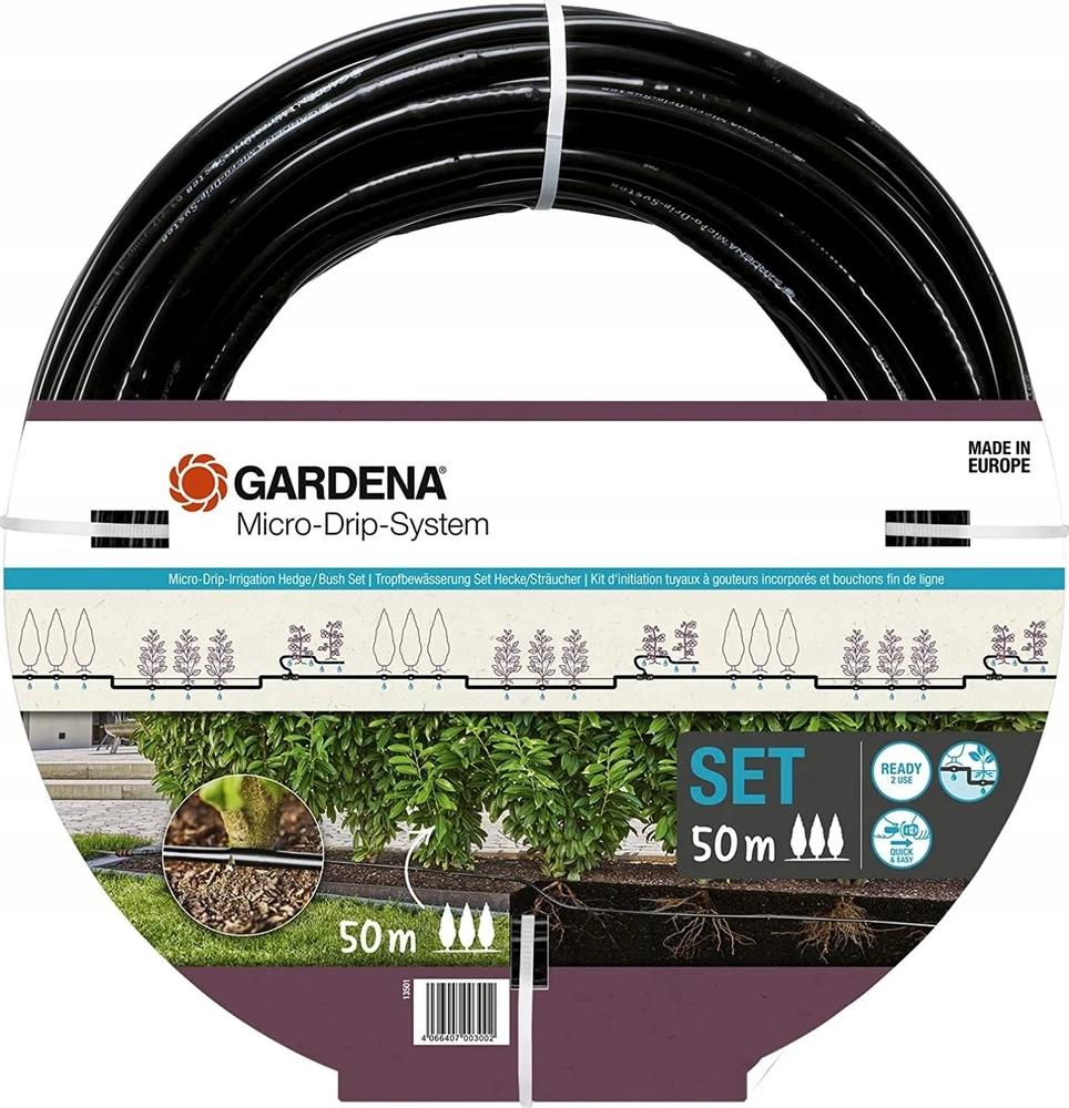 Gardena Lašelinio drėkinimo rinkinys krūmams/gyvatvorėms (50 m)