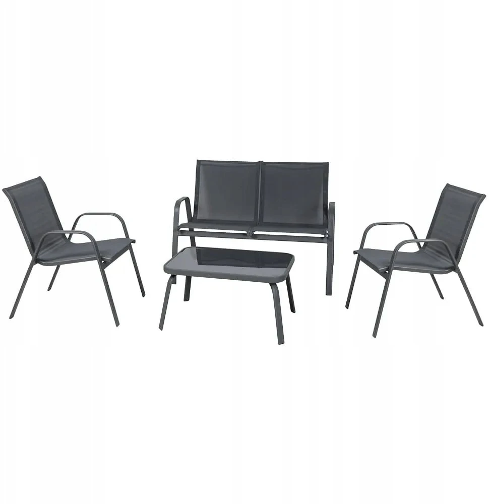 Lauko baldų komplektas Gardena Outdoor furniture set Rivet KD. juodas