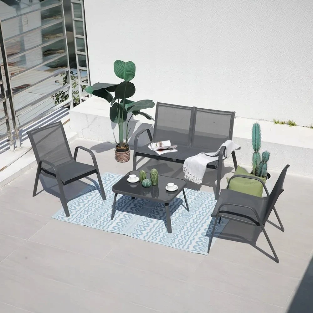 Lauko baldų komplektas Gardena Outdoor furniture set Rivet KD. juodas
