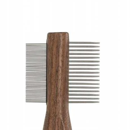 Garden&Fun Išskirtinis dvišalis šukutis gyvūnams, ąžuolinė rankena, metaliniai dantukai, matm. 5x14,3cm