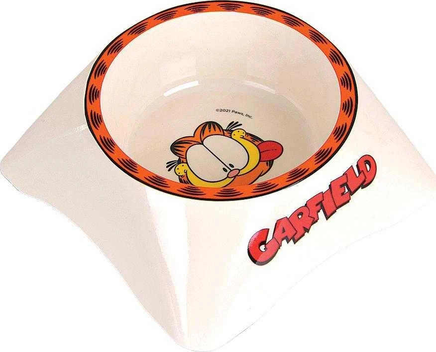Garfield dubenėlis su melaminy dla kota balta