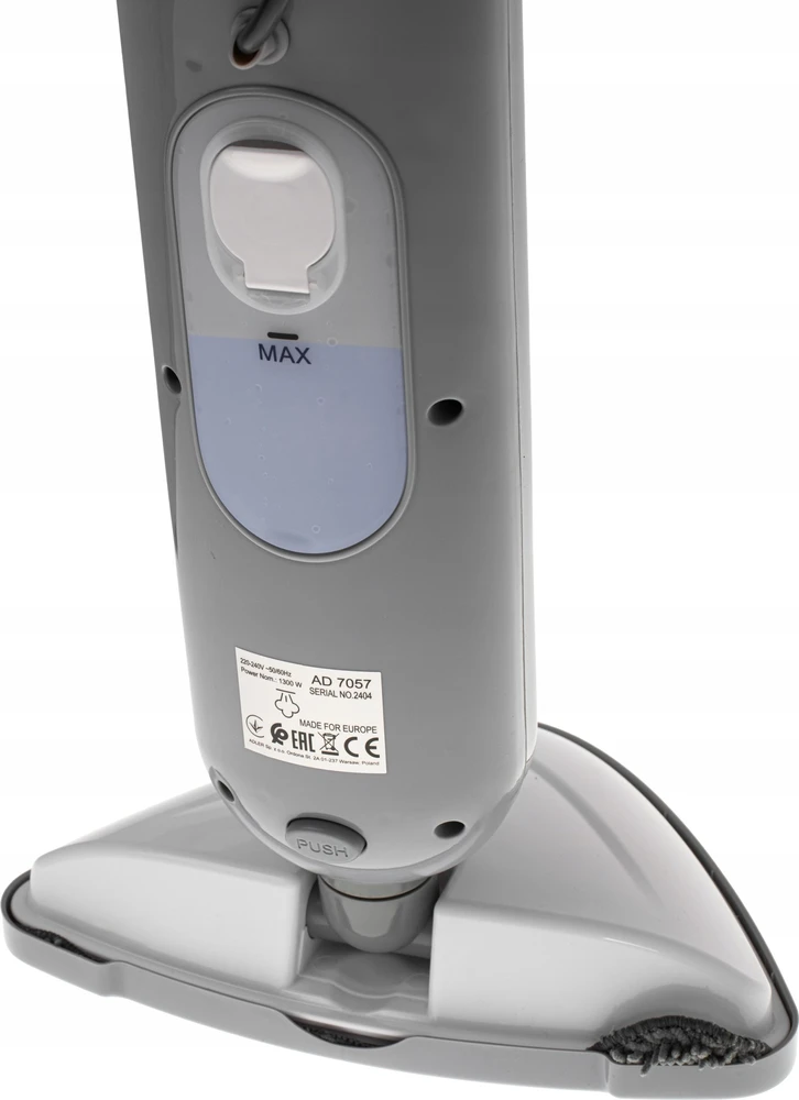 Adler Steam šluota | AD 7057 | Galia 1300 W | Vanduo bako talpa 0,38 L | Baltas/Pilkas