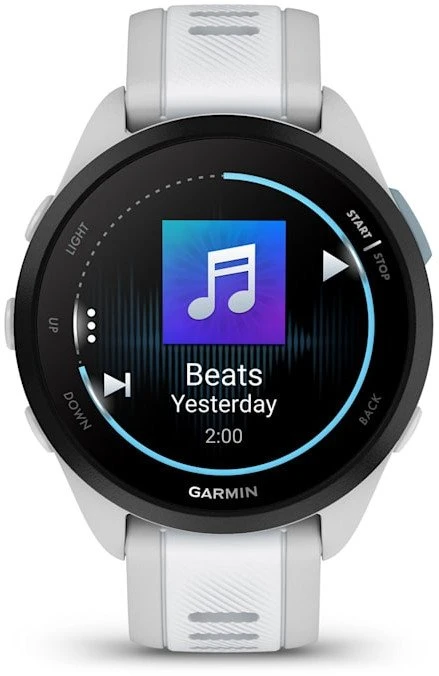 Išmanusis laikrodis Garmin Forerunner® 165 Music, Pilkšvos / baltojo akmens spalvos