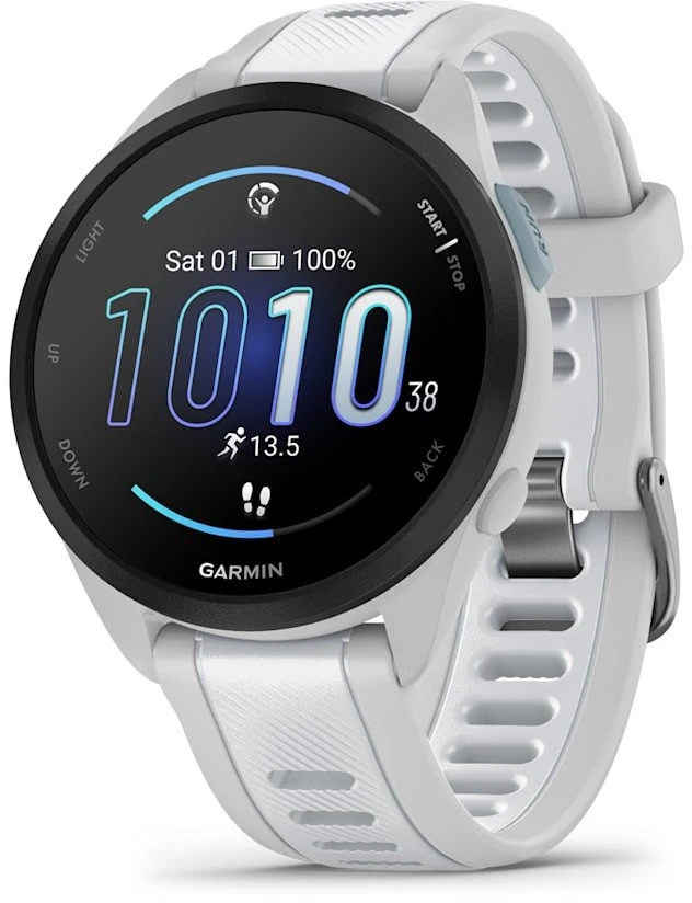 Išmanusis laikrodis Garmin Forerunner® 165 Music, Pilkšvos / baltojo akmens spalvos