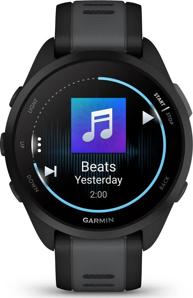 Išmanusis laikrodis Forerunner® 165 Music Juodos / pilkai melsvos spalvos
