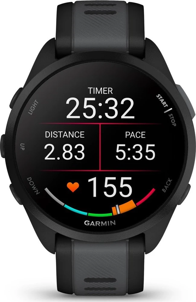 Išmanusis laikrodis Forerunner® 165 Music Juodos / pilkai melsvos spalvos