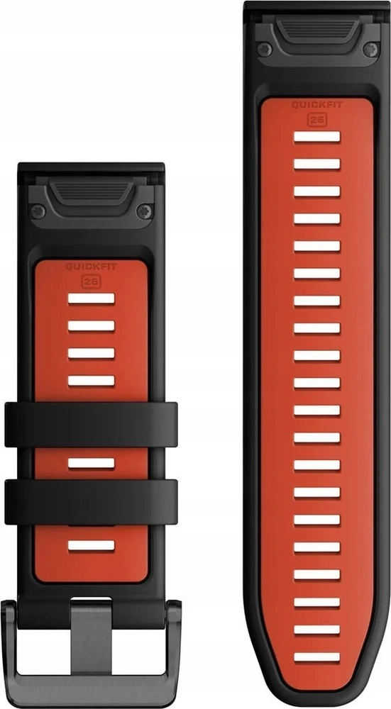 Garmin QuickFit® 26 Watch Bands, Graphite/Spark Oranžinis Silicone
