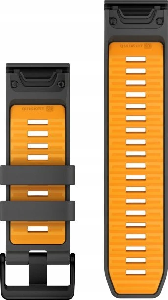 Garmin QuickFit® 26 Watch Bands, Graphite/Spark Oranžinis Silicone