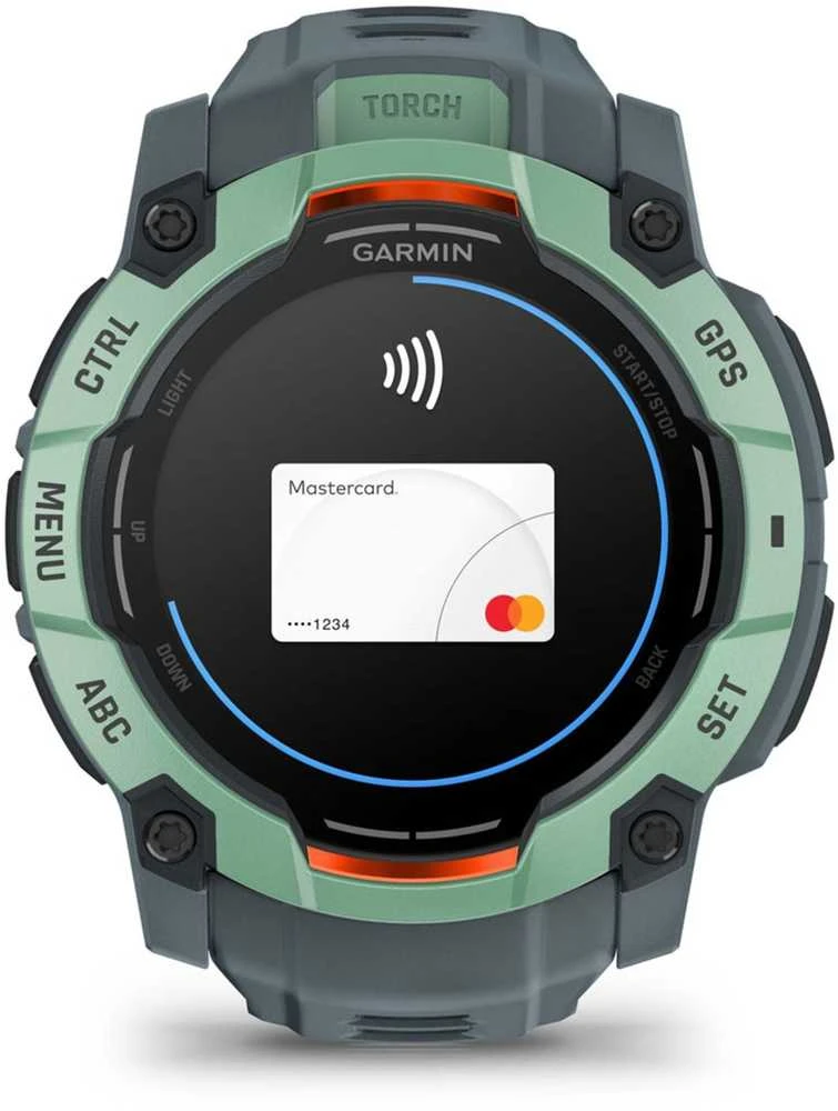 Išmanusis laikrodis Garmin Instinct 3, 50 mm, AMOLED,  Neotropinio dizaino su saulėlydžio dizaino dirželiu