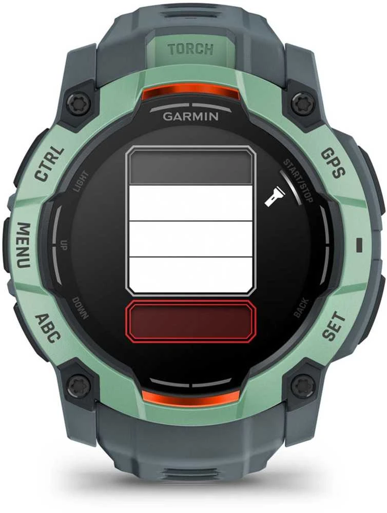 Išmanusis laikrodis Garmin Instinct 3, 50 mm, AMOLED,  Neotropinio dizaino su saulėlydžio dizaino dirželiu