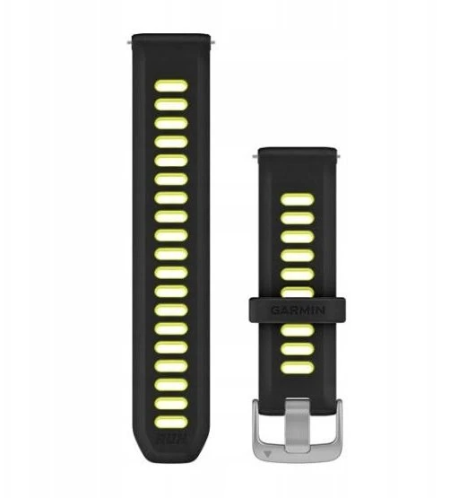 „Garmin“ greito atlaisvinimo apyrankės (20 mm), juodos/amperinės, geltonos spalvos silikoninės