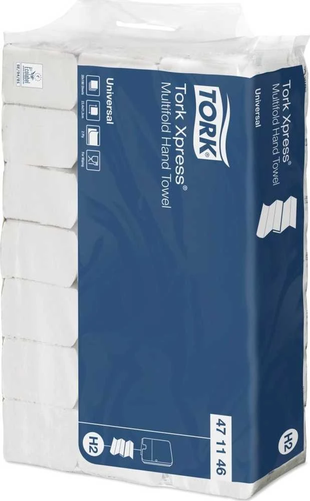 Servetėlės Tork Xpress Multifold Universal H2 (471146), 2 sluoksniai, 190vnt., baltos spalvos (EKO)