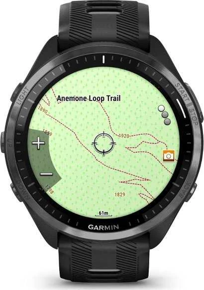 Garmin Išmanusis laikrodis Forerunner® 965, Pilkos anglies spalvos korpusas su juodos ir pilkos spalvų dirželiu