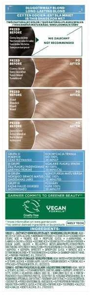 Garnier Color Naturals 102+ spalvų palyginimo lentelė
