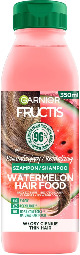 Garnier Fructis Watermelon Hair Food Šampūnas atgaivinamasis šampūnas ploniems plaukams 350ml