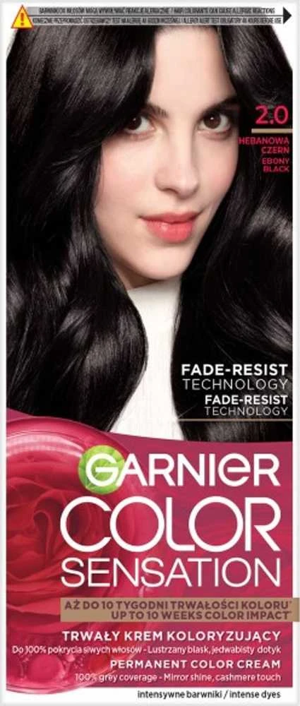 Garnier Color Sensation 2.0 Ebony Black plaukų dažų pakuotė
