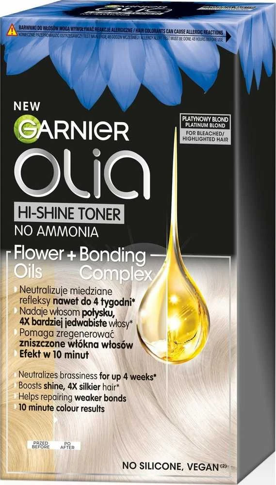 Garnier Olia 10.01 Platinum tonerio pakuotė su aliejaus grafika