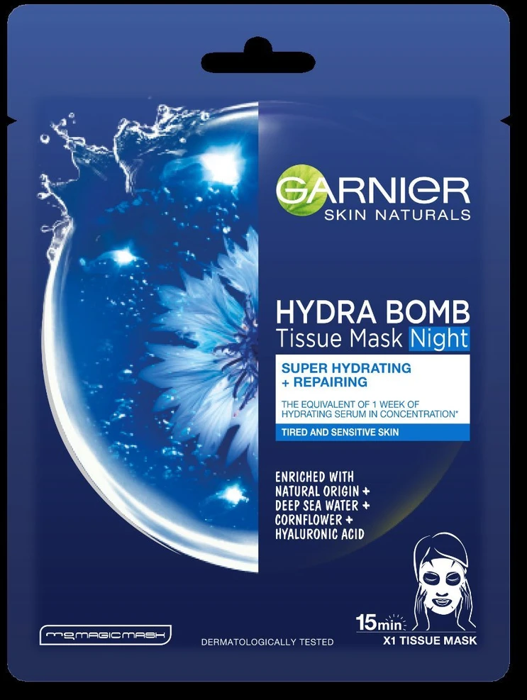 Garnier Garnier Skin Naturals Maska nawilżająca na tkaninie Hydra Bomb 32g
