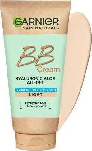 Garnier Hyaluronic Aloe All-In-1 BB kreminis mišriai ir riebiai odai šviesiai, 50 ml