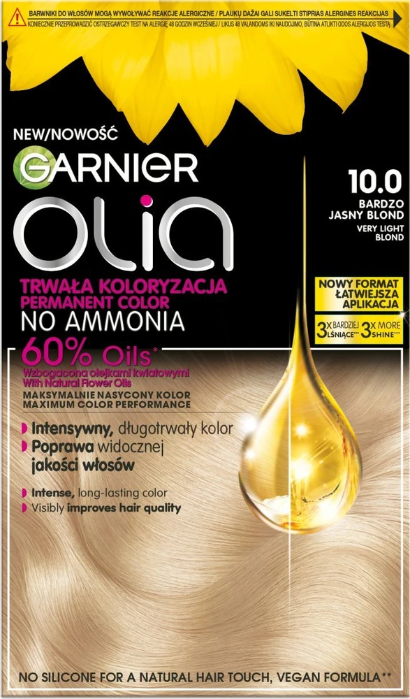 Garnier Olia 10.0 labai šviesi blondinė pakuotės priekis
