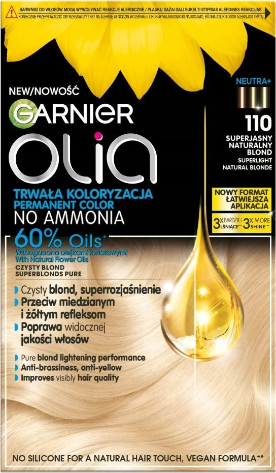 Garnier Olia Permanent Color 110 Super Light Natural Skirtas šviesiems plaukams