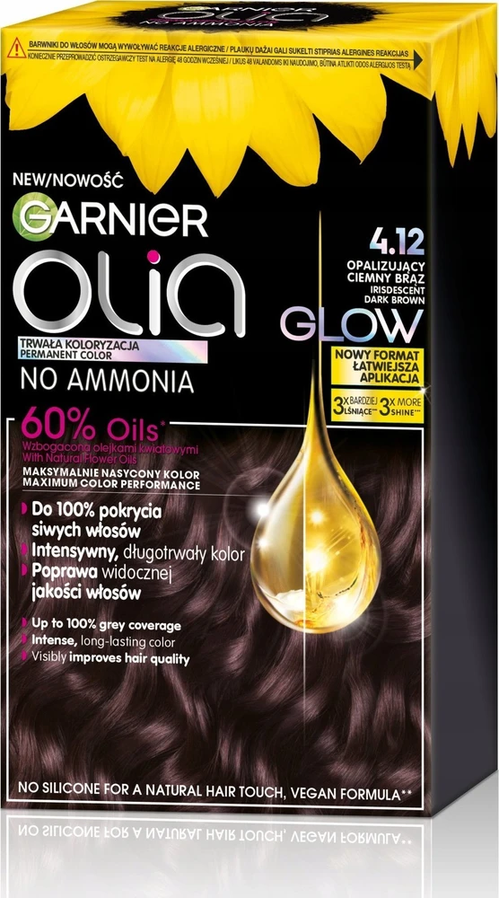 Garnier Olia 4.12 vaivorykštiniai tamsiai rudi plaukų dažai
