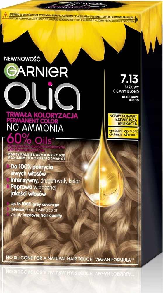 Garnier Olia Permanent Color 7.13 kreminis tamsiai blondinė