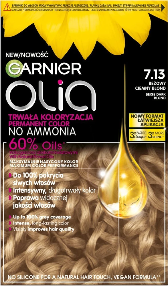 Garnier Olia 7.13 plaukų dažai su aliejaus lašu