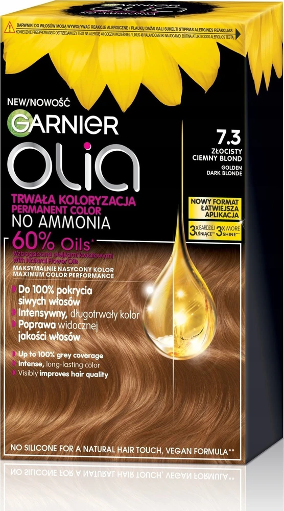 Garnier Olia 7.3 Złocisty Ciemny Blond pakuotės priekis
