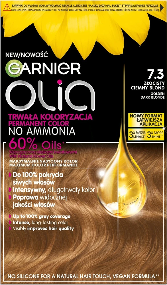 Garnier Olia ilgalaikiai dažai 7.3 Auksinė tamsi blondinė