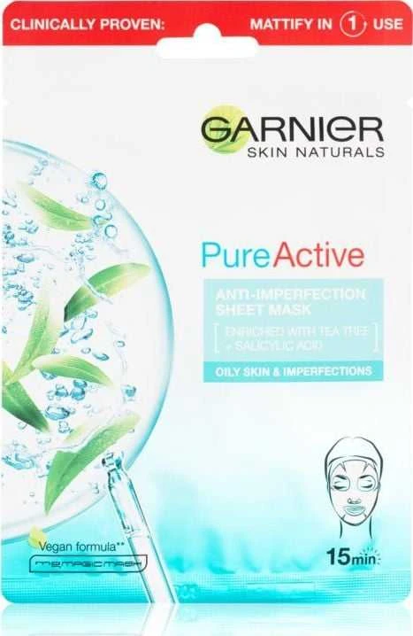 Garnier Pure Active Anti-Imperfection veido kaukė unisex, 1 vnt
