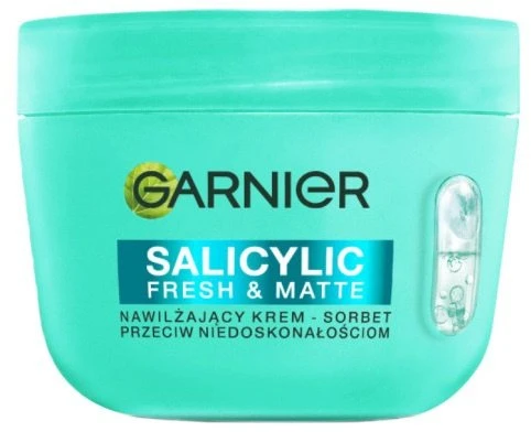 Garnier Salicilinis gaivusis ir matinis drėkinamasis kremas – šerbetas nuo odos netobulumų 85 ml