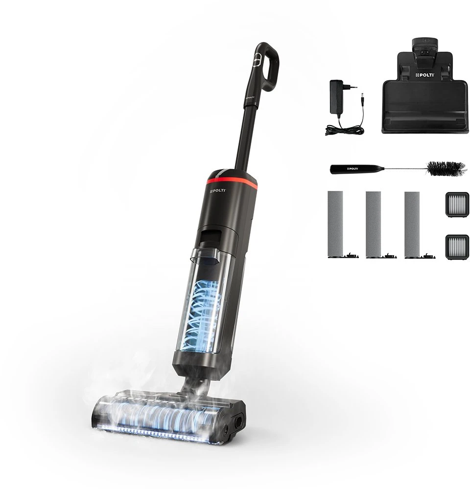 Dulkių siurblys Polti Cordless Garinis valytuvas | RollySteam WD40C | Power 450 W | Vanduo tank capacity 0.6 L | Juodas