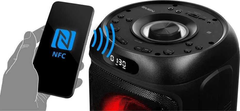 Garsiakalbis SVEN PS-770, juodas (100W, TWS, Bluetooth, FM, USB, Micro SD, LED ekranas, 4400mA*h)