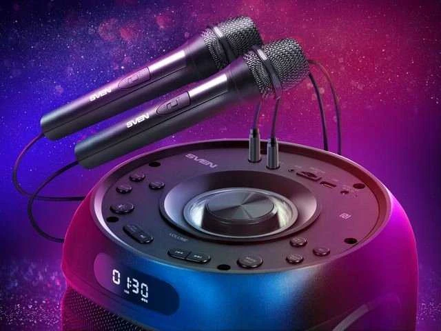Garsiakalbis SVEN PS-770, juodas (100W, TWS, Bluetooth, FM, USB, Micro SD, LED ekranas, 4400mA*h)