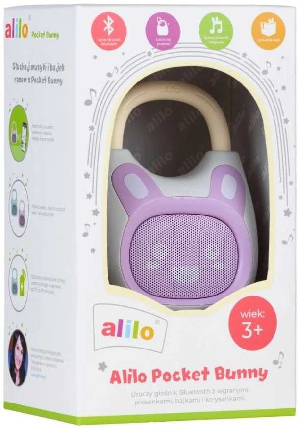 Alilo Pocket Bunny K1 - MP3 grotuvas su Bluetooth - violetinė