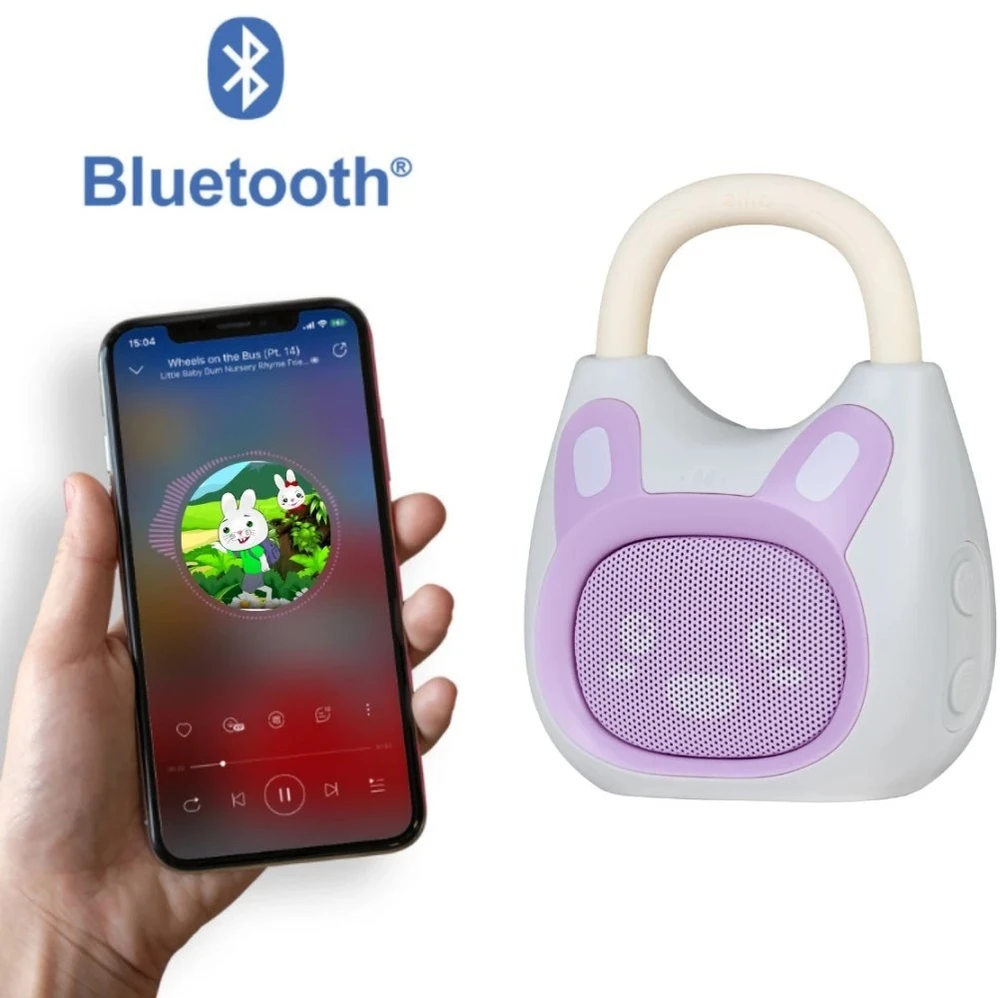 Alilo Pocket Bunny K1 - MP3 grotuvas su Bluetooth - violetinė