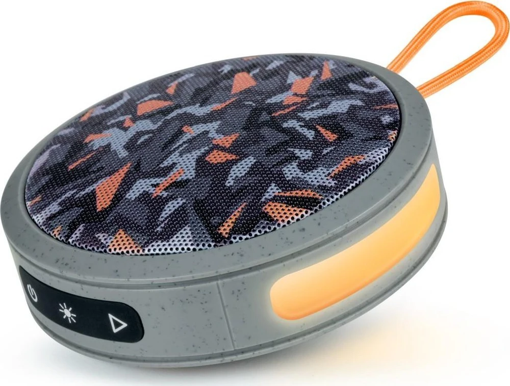 Bluetooth garsiakalbis - Bigben Party Luminous 15w TWS pilkas ir oranžinis.
